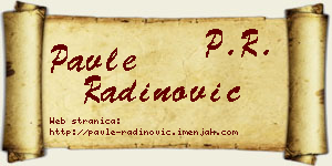 Pavle Radinović vizit kartica